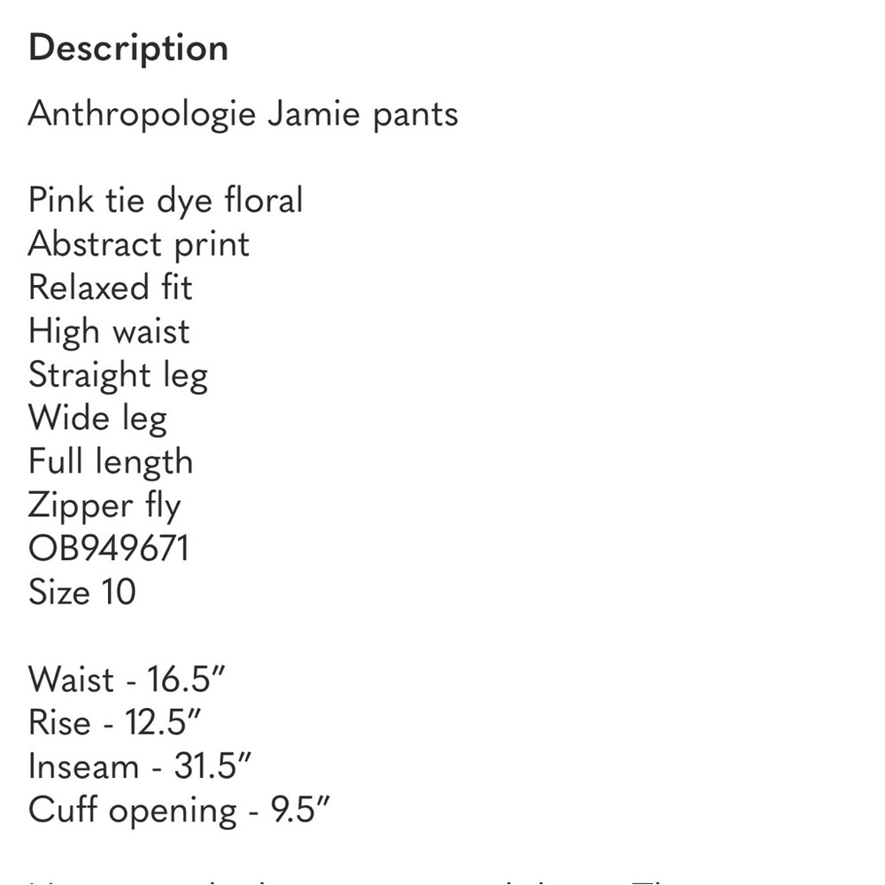 Anthropologie pants, sz 10 - Picture 7 of 7
